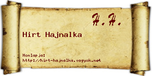 Hirt Hajnalka névjegykártya